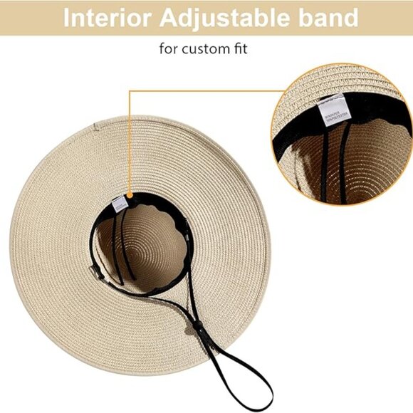 Beach Hats for Women - Beach Hat Womens UPF 50+, Packable Sun Hat Women Roll Up